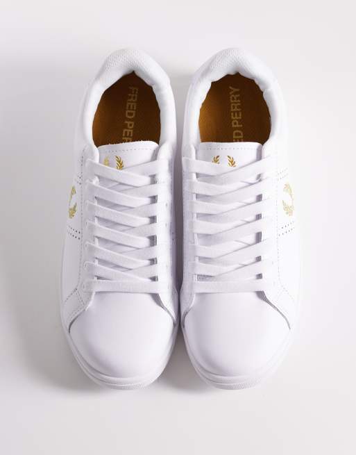 Zapatillas de deporte blancas con logo de cuero B721 de Fred Perry, 2 de 5