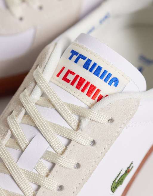 Zapatillas de deporte blancas con logo y suela de goma Baseshot Pro de Lacoste, 4 de 5