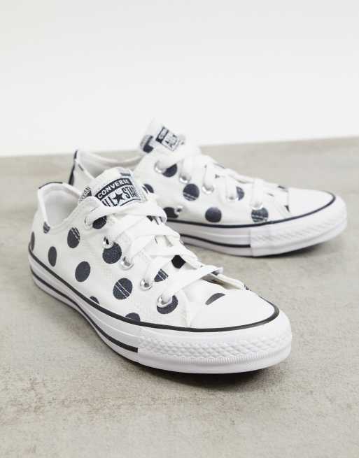 constante Debería bahía Zapatillas de deporte blancas con lunares Chuck Taylor Ox de Converse | ASOS