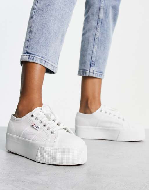 Zapatillas de deporte blancas con plataforma de 4 cm 2790 de Superga