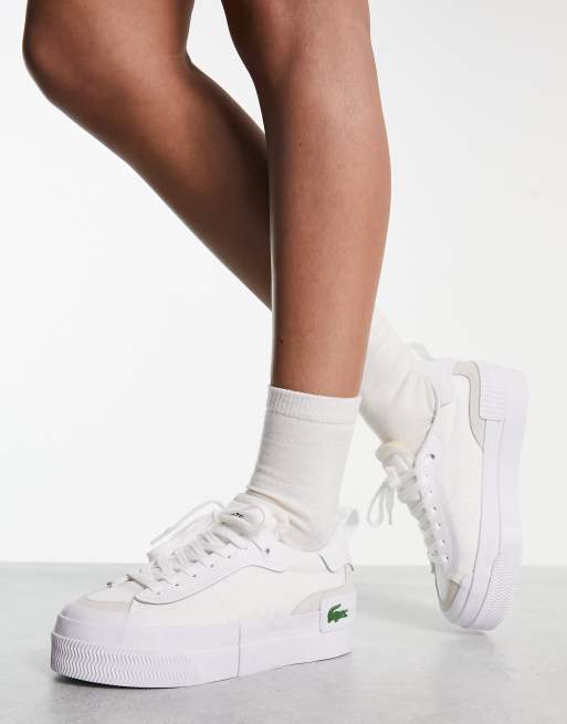 Zapatillas de deporte blancas con plataforma L004 de Lacoste ASOS