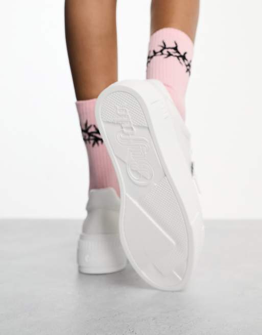 Zapatillas de deporte blancas con plataforma plana Vegan Paired de Buffalo, 2 de 4