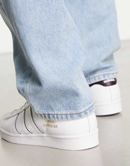 Zapatillas de deporte blancas con rayas en contraste Superstar de