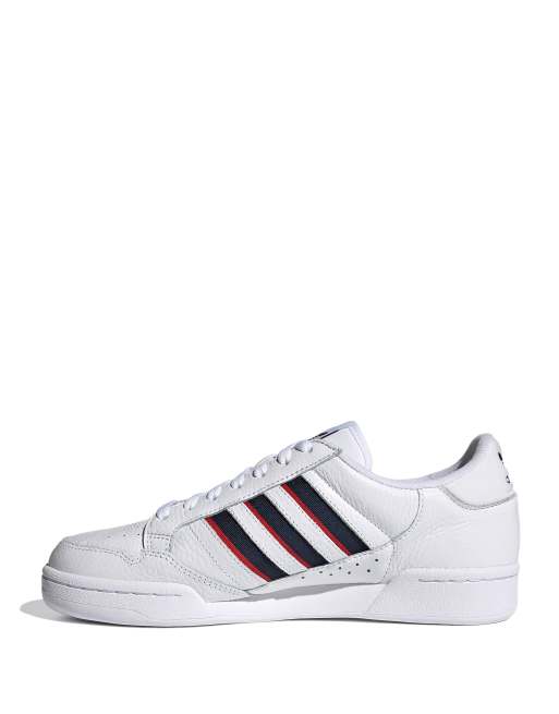 Adidas blancos cheap con rayas negras