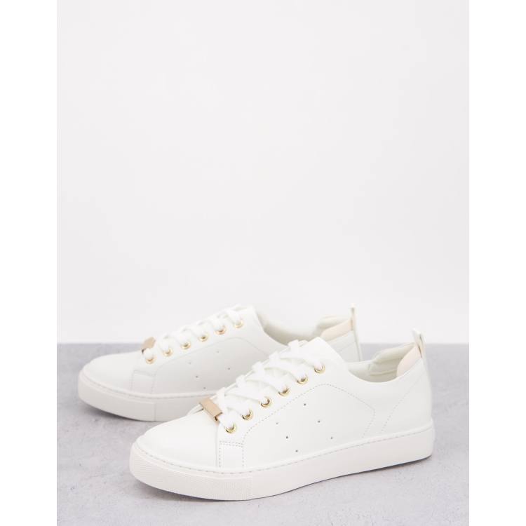 casual Intentar sin cable Zapatillas de deporte blancas con ribetes dorados y cordones Mirarevia de  ALDO | ASOS