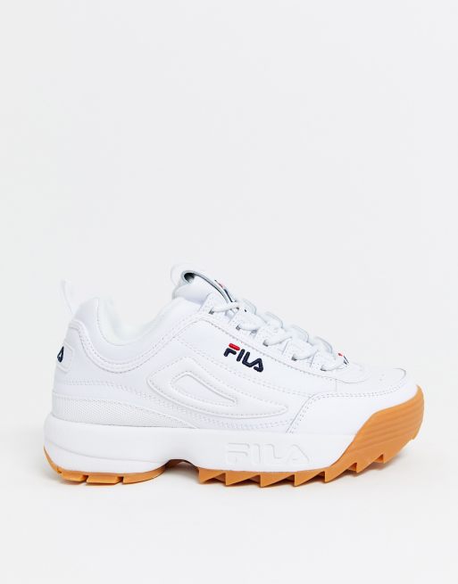 Zapatillas de deporte blancas con suela de goma Disruptor de Fila