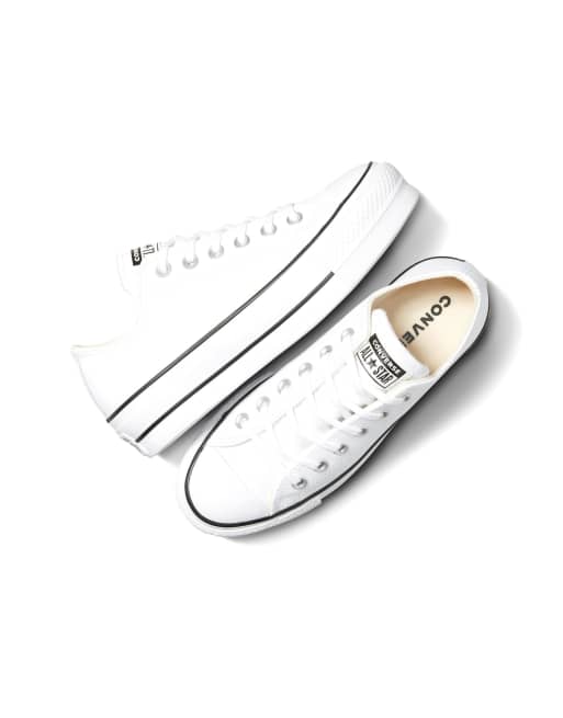 Zapatillas de deporte blancas de cuero Chuck Taylor All Star Lift Ox de Converse, 4 de 4