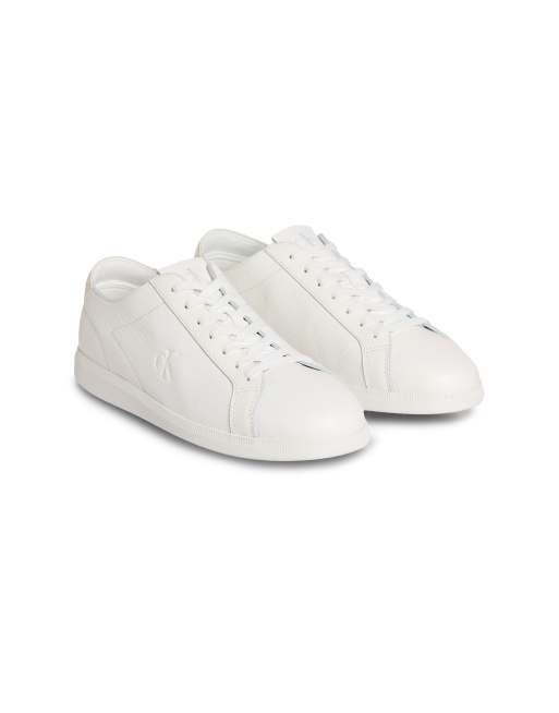 Zapatillas de deporte blancas de cuero con suela cupsole de Calvin Klein Jeans