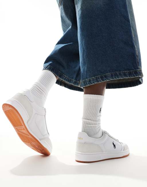 Zapatillas de deporte blancas de cuero con suela de goma Court