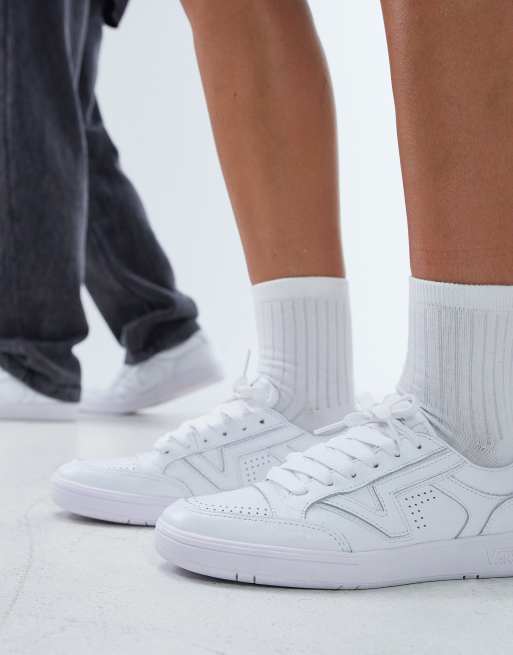 Zapatillas de deporte blancas de cuero Lowland de Vans, 4 de 4