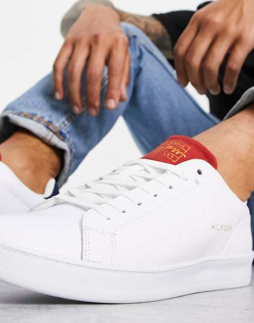 Zapatillas de deporte blancas de cuero Retro COurt de Tommy Hilfiger, 2 de 4