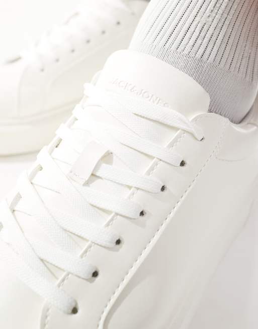 Zapatillas de deporte blancas de cuero sintético de Jack & Jones, 3 de 5