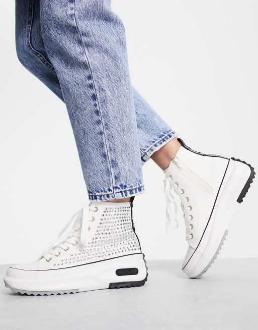 Zapatillas de deporte blancas hi top con detalle de strass de Replay