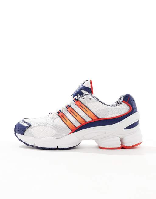 Zapatillas de deporte blancas naranjas y azul marino Ozweego Pro de adidas Originals ASOS