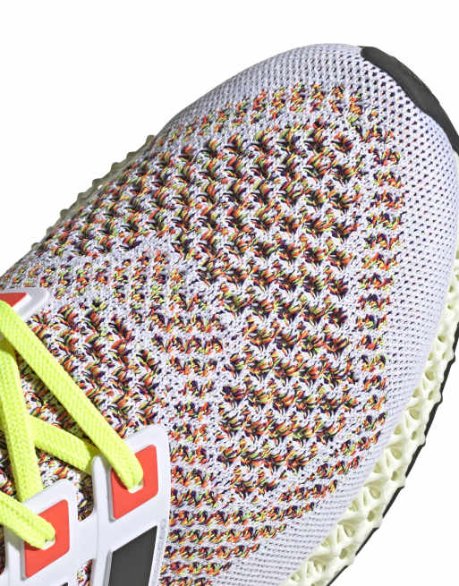 Zapatillas de deporte blancas negras y naranjas Ultra 4D de adidas Running