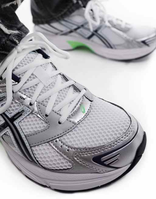 Zapatillas de deporte blancas, plateadas y verdes Gel-1130 de Asics, 4 de 5