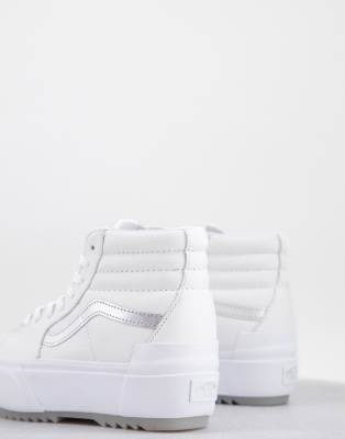 vans sk8 hi stacked blancas