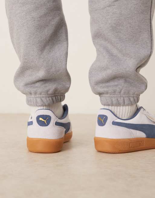 Zapatillas de deporte blancas unisex con detalles azules Palermo de PUMA, 4 de 5