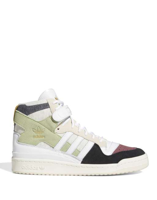 Zapatillas de deporte blancas, verdes y negras Forum 84 Hi de adidas Originals