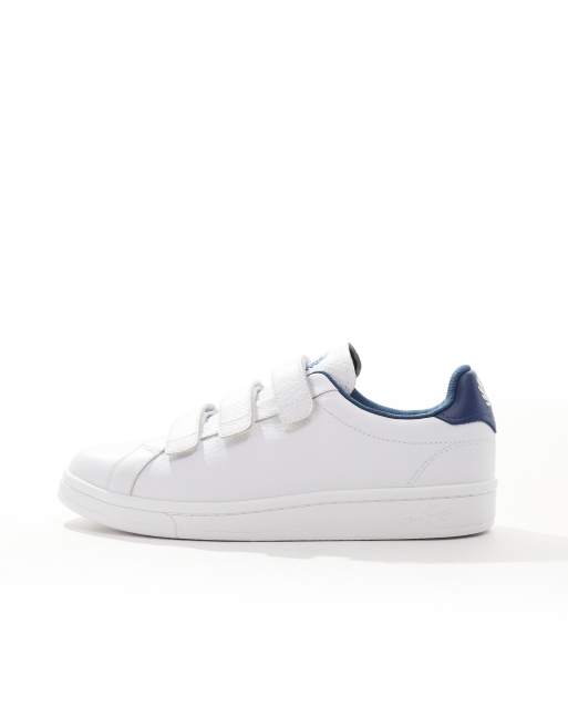 Zapatillas de deporte blancas y azul marino con cierre adhesivo B721 de Fred Perry, 2 de 5