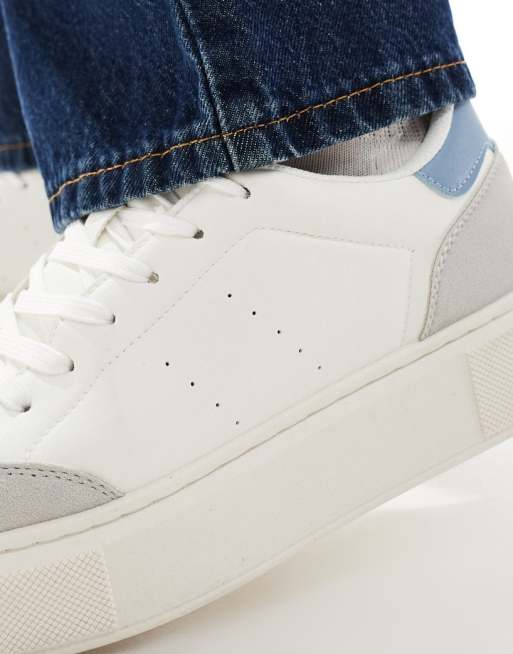 Zapatillas de deporte blancas y azules de mezcla de ante de Jack & Jones, 4 de 5
