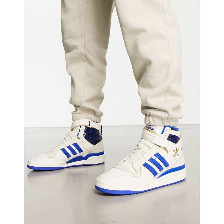 Zapatillas de deporte blancas y azules Forum 84 Hi de adidas Originals