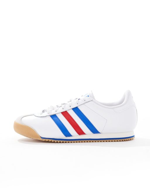 Adidas blancas con rayas rojas y azules online