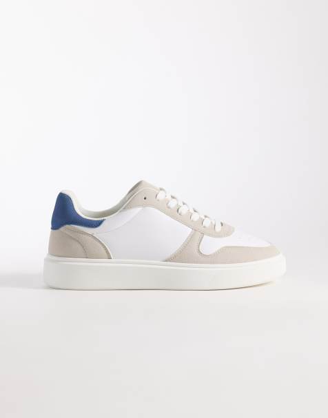 Zapatillas de deporte blancas y beis con diseño de paneles de ASOS DESIGN - view 1