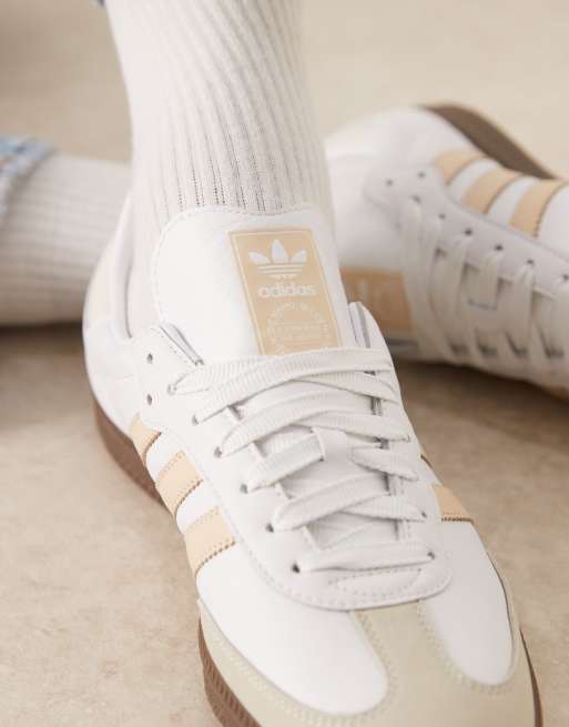 Zapatillas de deporte blancas y beis Samba OG de adidas Originals