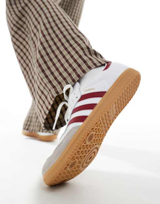 Zapatillas de deporte blancas y burdeos Samba OG de adidas Originals