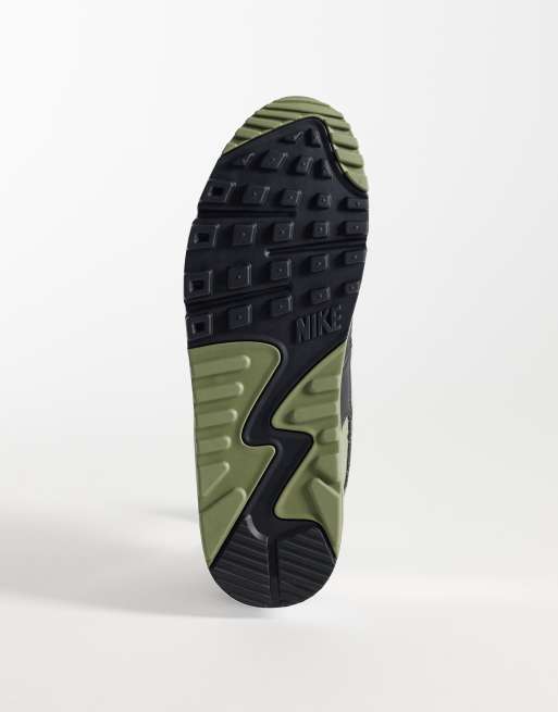 Zapatillas de deporte blancas y caquis Air Max 90 de Nike, 5 de 5