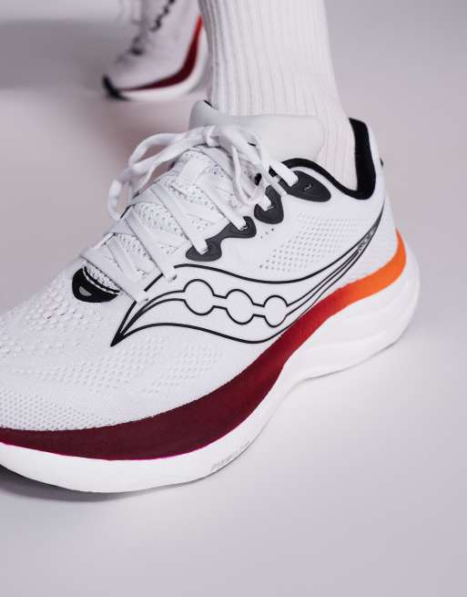 Zapatillas de deporte blancas y carmesí para correr Ride 19 de Saucony, 4 de 5