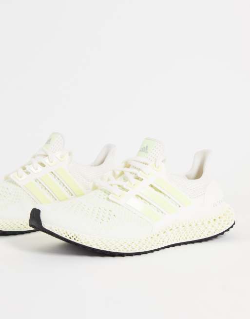 Zapatillas de deporte blancas y color lima Ultraboost 4D de adidas Running ASOS