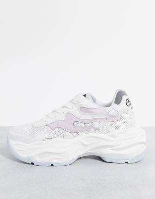 Zapatillas de deporte blancas y lilas con diseño de llama y suela gruesa Eyza P de Buffalo