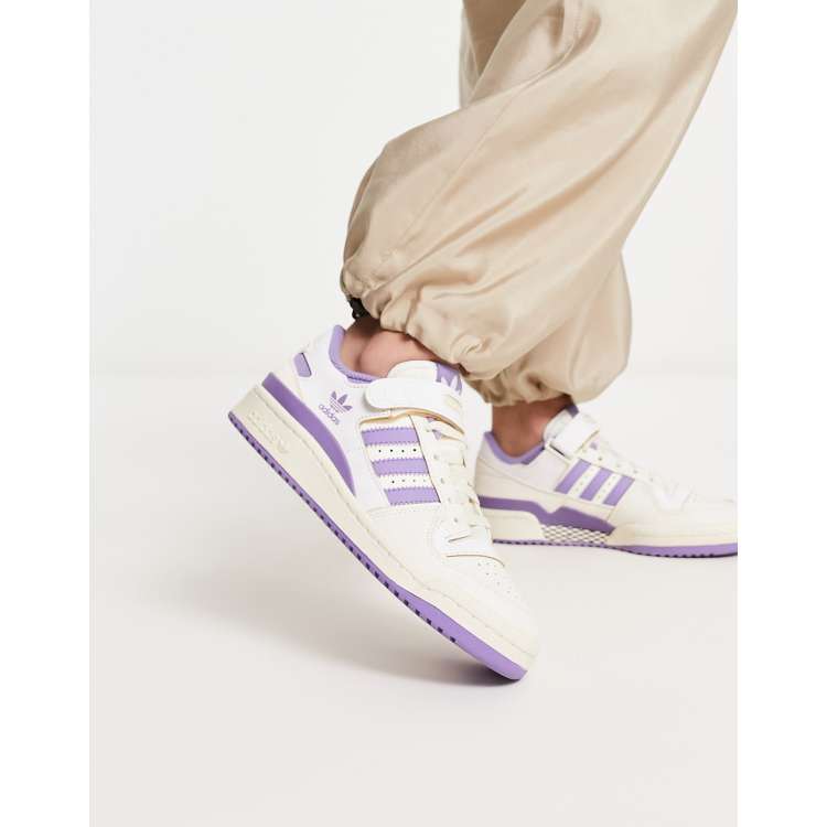 Zapatillas de deporte blancas y moradas Forum 84 Low de adidas Originals