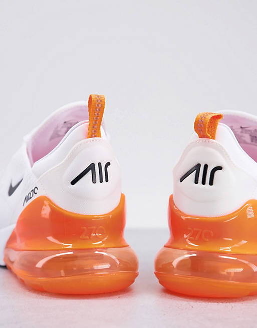Estadio hambruna Enseñando Zapatillas de deporte blancas y naranjas Air Max 270 de Nike | ASOS