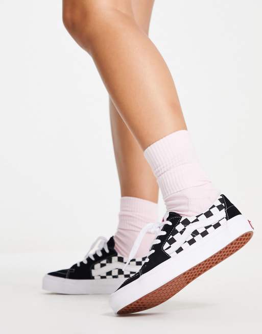 Zapatillas de deporte blancas y negras a cuadros dameros SK8-Low de Vans , 3 de 4