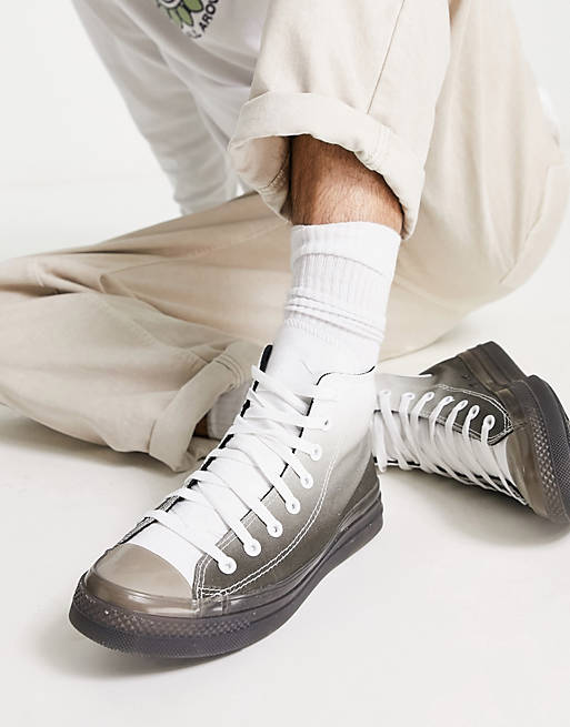 lente Tratamiento Preferencial flor Zapatillas de deporte blancas y negras con diseño degradado Chuck Taylor  All Star CX Hi de Converse | ASOS