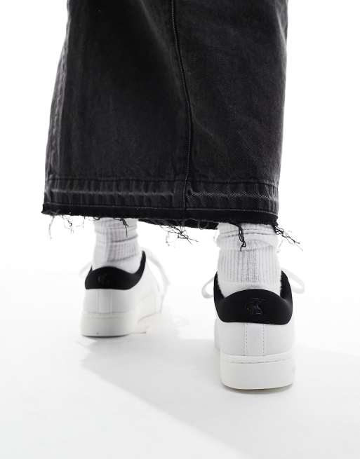 Zapatillas de deporte blancas y negras de cuero de Calvin Klein, 4 de 5