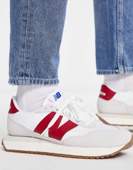 Zapatillas de deporte blancas y rojas 237 de New Balance ASOS