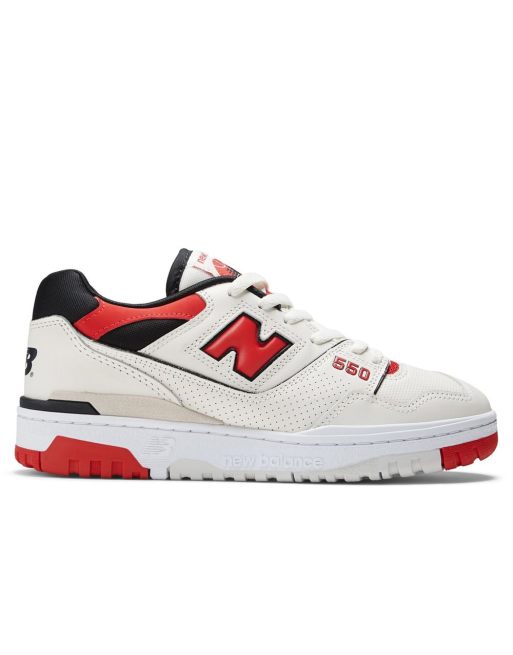 Zapatillas de deporte blancas y rojas 550 de New Balance