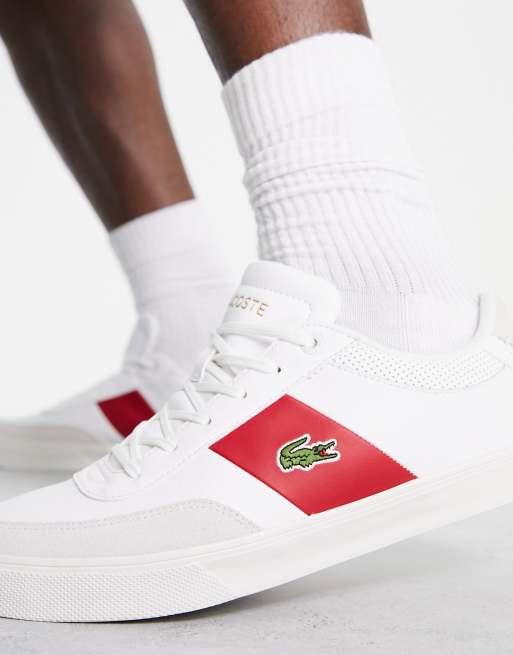 lluvia biblioteca Mathis Zapatillas de deporte blancas y rojas Court-Master Pro de Lacoste | ASOS