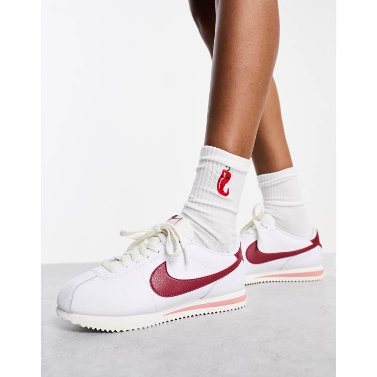 Nike cortez blanco rojo hot sale
