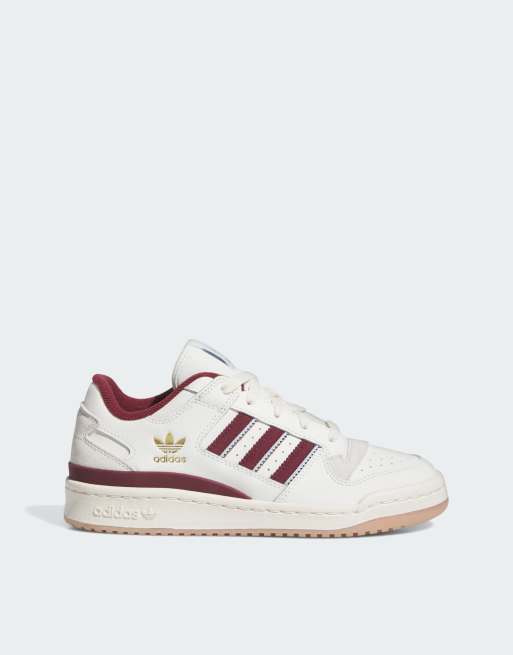Zapatillas de deporte blancas y rojas Forum Low CL de adidas Originals