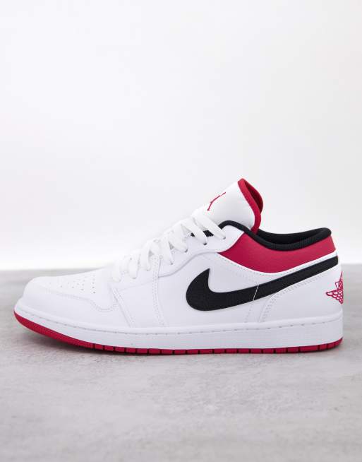 Zapatillas de deporte blancas y rojo gimnasio Air Jordan 1 Low de Jordan 
