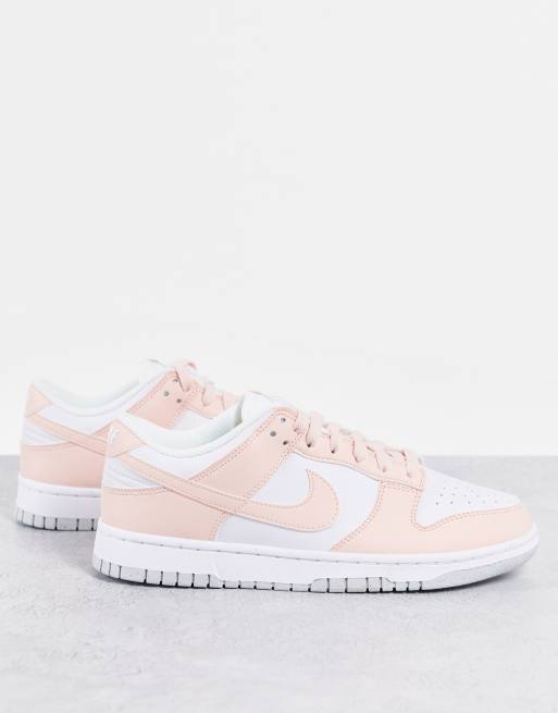 Zapatillas de deporte blancas y rosa coral Dunk Low de Nike - PINK