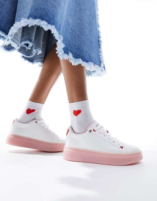 Zapatillas de deporte blancas y rosas con diseño minimalista Rosecloud de ALDO