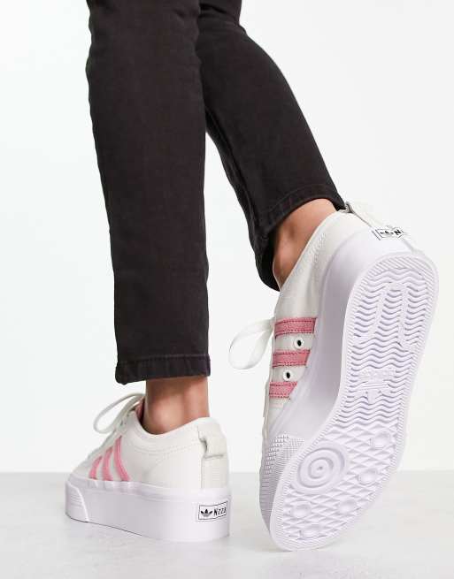 Zapatillas de deporte blancas y rosas con plataforma Nizza de