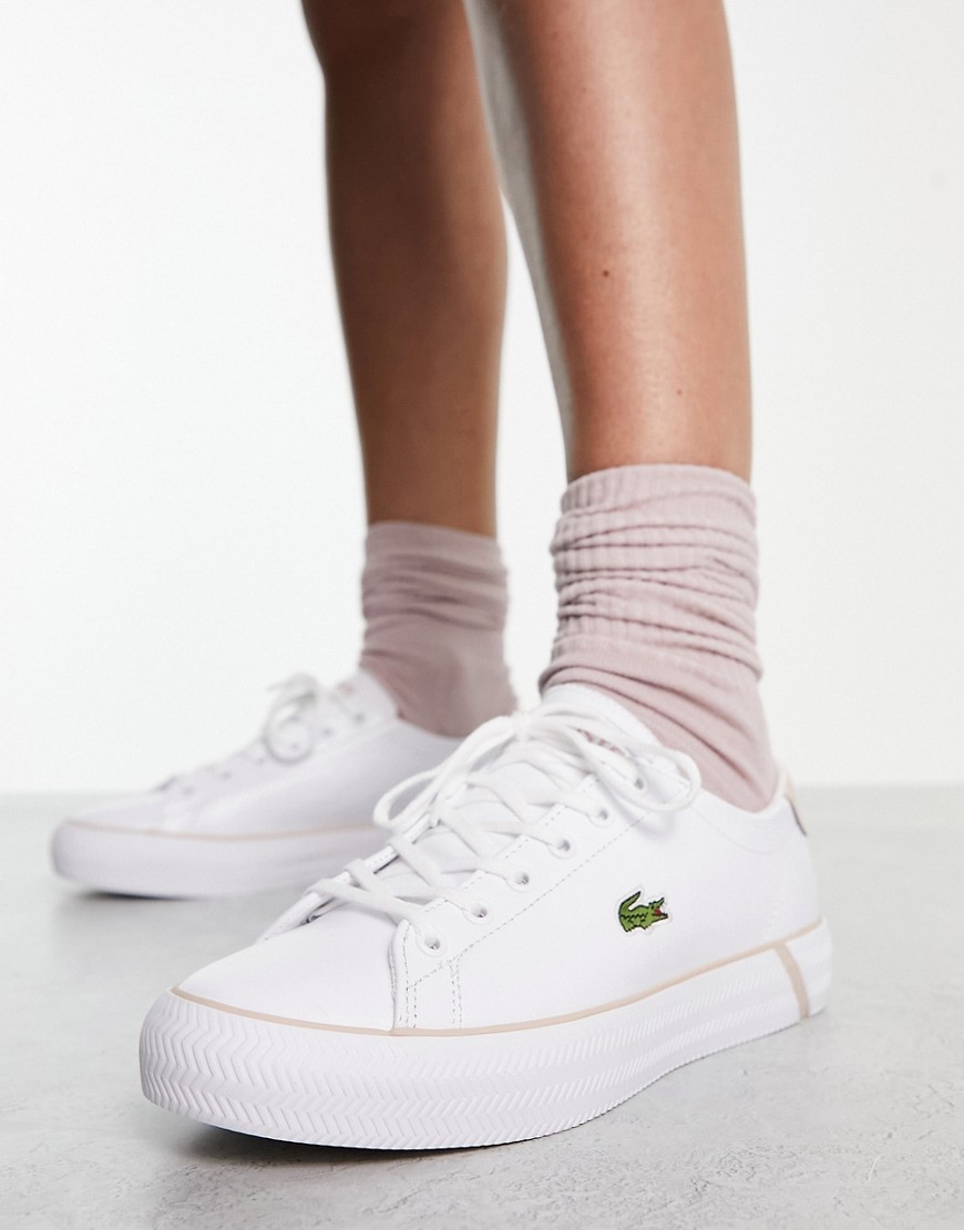 zapatillas de deporte blancas y rosas gripshot de lacoste-blanco