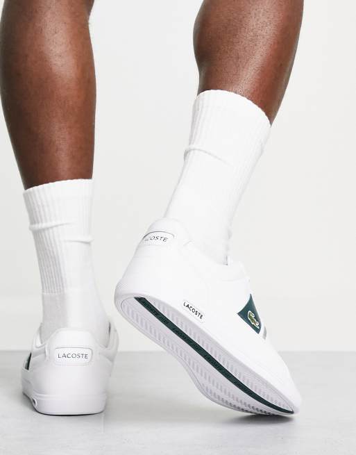 Zapatillas de deporte blancas y verde oscuro de cuero Europa de Lacoste, 3 de 4